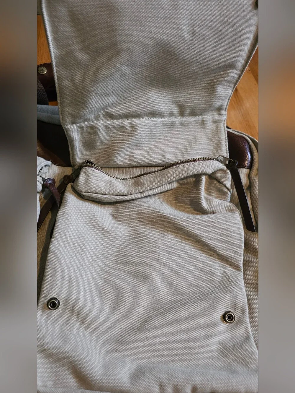 Winchester Vintage Tan Canvas And Leather Weekender Luggage Bag Travel Suitcase